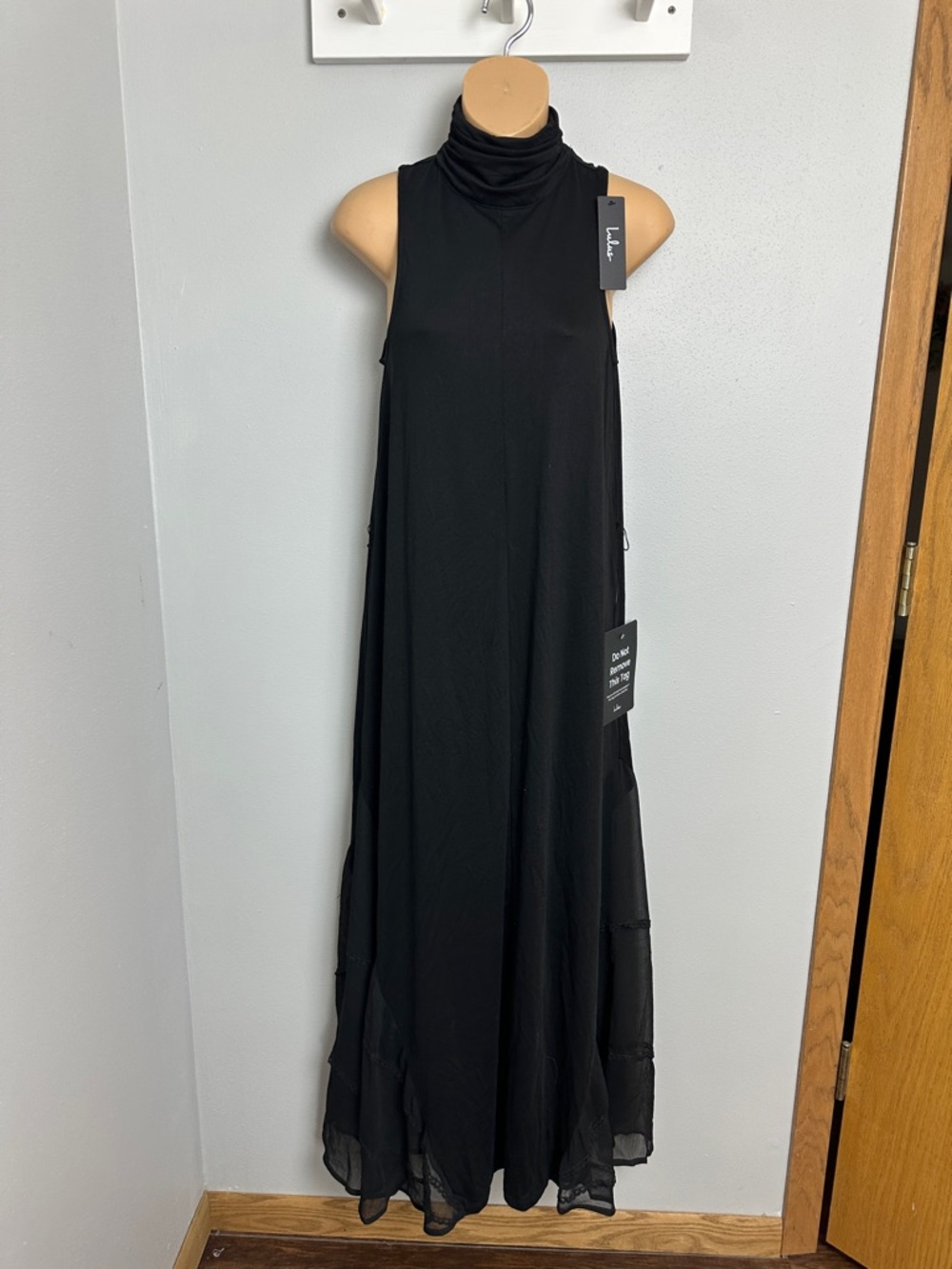 Lulu's Black Sleeveless Turtleneck Maxi Dress